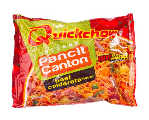 Quickchow Pancit Canton Beef Caldereta Hot Sarap 65 g