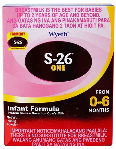S-26 One Infant Milk Fomula 0-6 Months 400 g