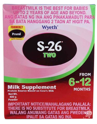 S-26 Two Milk Supplement 6-12 Months 400 g
