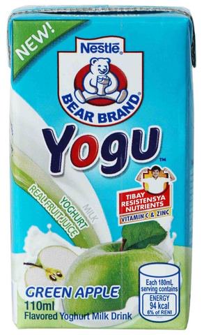 Bear Brand Yogu Green Apple Yoghurt Milk 110 ml