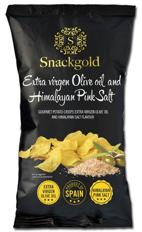 Snackgold Extra Virgen Olive Oil and Himalayan Pink Salt Gourmet Potato Crisps 125 g